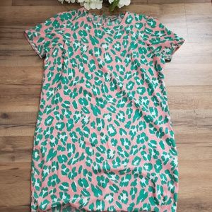 asos green leopard dress
